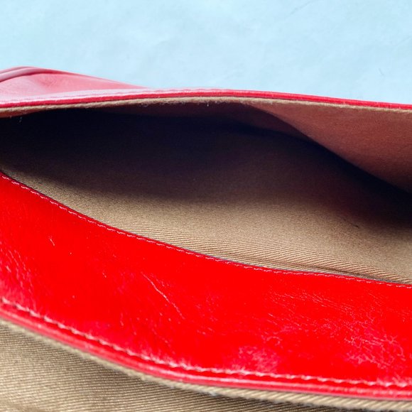 Vera Pelle Red Leather Shoulder Bag Pre-owned - Picture 11 of 11